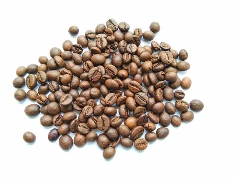 Coffee bean with white isolated background Stock Photos