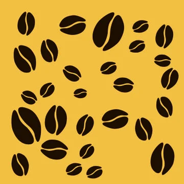 Coffee Bean on yellow background Illustrazione stock
