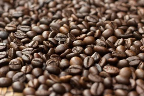 Coffee bean,Close-up Coffee bean select focus,Coffee beans stack together Stock Photos