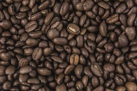 Coffee beans from above Stock Photos