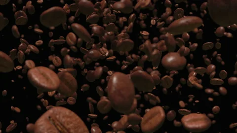 Coffee beans, With alpha matte Stock Footage 137955935