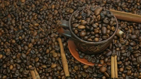 Coffee beans and cinnamon Stock Footage 108610552