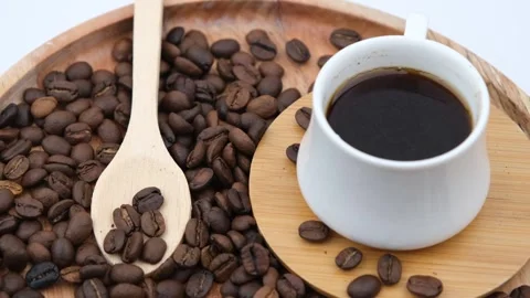 Coffee beans and coffee Video stock 240393887