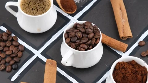 Coffee beans and coffee Stock-Footage 243717239