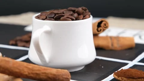 Coffee beans and coffee Stock Footage 243823287