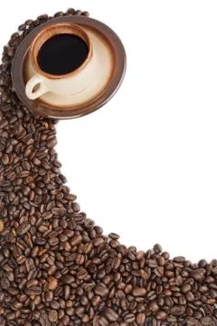 Coffee beans and coffee Stock Photos