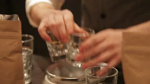 Coffee Beans and Glasses Stock Footage 21312100