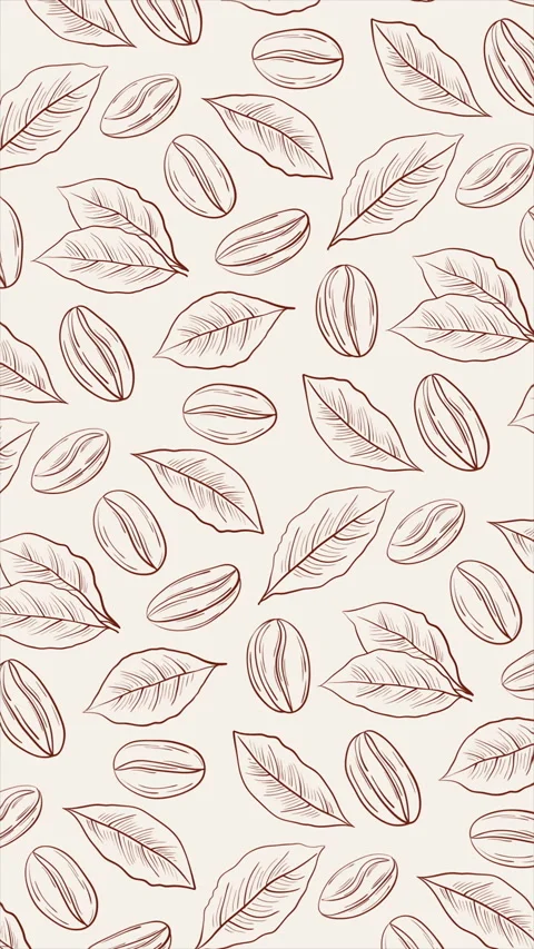 Coffee beans and leaves background on a seamless loop Stock Footage 310857987