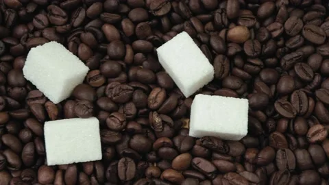 Coffee beans and sugar 스톡 동영상 157981675