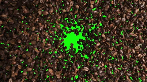 Coffee beans animation turning rotation exploding movement for transition. Stock Footage 283560611