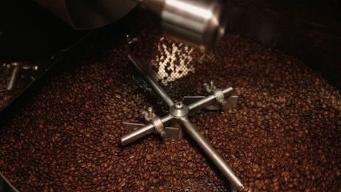 Coffee beans are being mixed and dried. Stock Footage 111066457