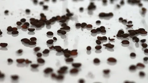 Coffee beans are falling down like rain Stock Footage 143831826