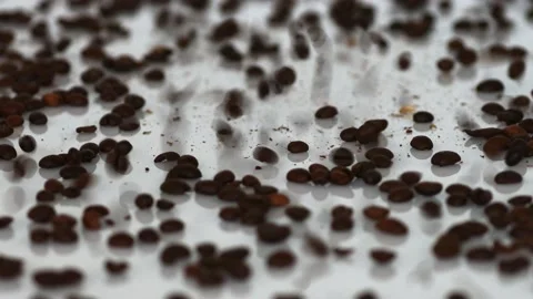 Coffee beans are falling down like rain Stock Footage 143831865