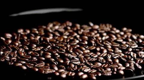 Coffee beans are in the pan Stock Photos