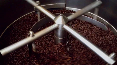 Coffee beans are slowly roasted and dispensed in Monteverde, Costa Rica. Stock Footage 41265680