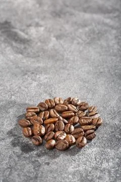 Coffee beans. Aromatic coffee beans. Coffee beans on a gray background. 写真素材