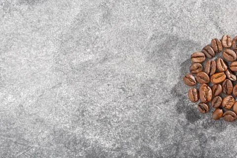 Coffee beans. Aromatic coffee beans. Coffee beans on a gray background. 写真素材