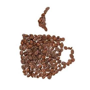 Coffee Beans Arranged Into Cup Shape Stock Illustration
