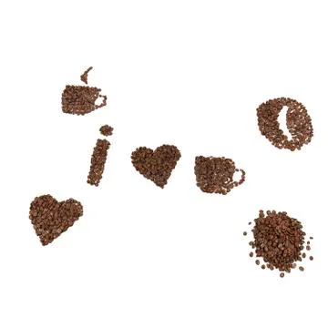 Coffee Beans Arranged In Different Shapes Stock Illustration
