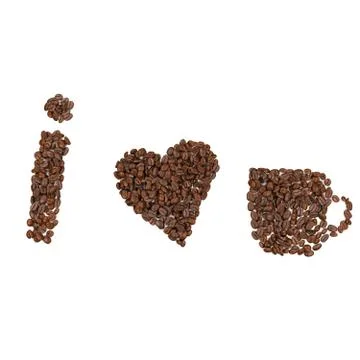 Coffee Beans Arranged In Different Shapes Stock Illustration
