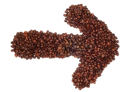 Coffee beans arrow Stock Photos