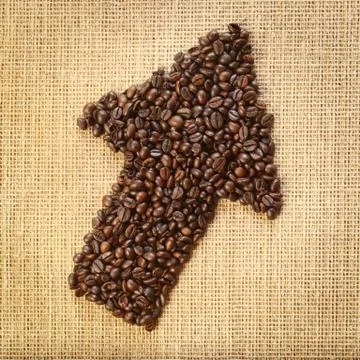 Coffee beans arrow Stock Photos