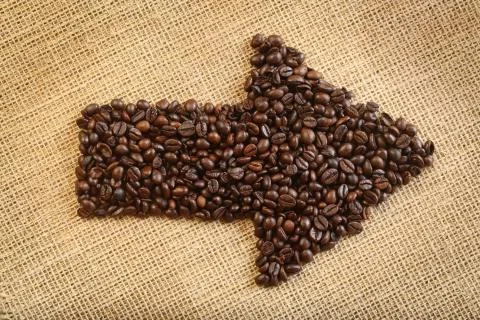 Coffee beans arrow Stock Photos