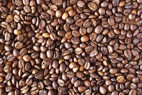 Coffee beans background. Background of roasted coffee beans Stock Photos