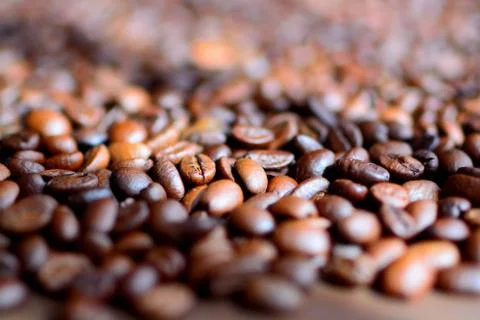Coffee beans background with blur	 Stock Photos
