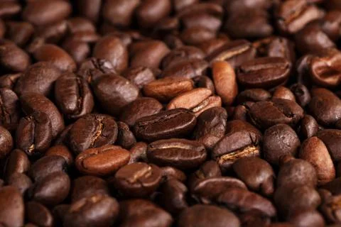 Coffee beans as background close up Stock Photos
