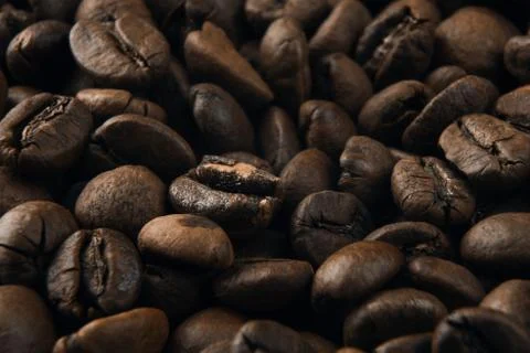 Coffee beans background close-up Stock Photos