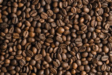 Coffee beans background close-up Stock Photos