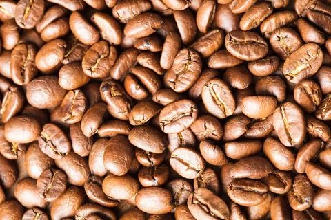 Coffee beans background Close up view of roasted coffee beans Copyright: x... Stock-Fotos