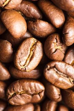 Coffee beans background Close up view of roasted coffee beans Copyright: x... Stock-Fotos