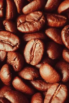 Coffee beans background Close up view of roasted coffee beans Copyright: x... Stock Photos