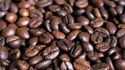 Coffee beans background. Dolly shot. Stock Footage 60927176