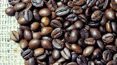 Coffee beans background. Dolly shot. Stock Footage 60938477