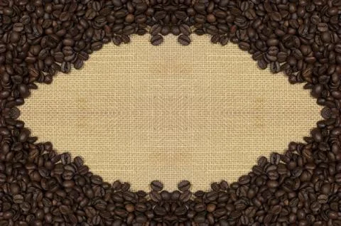 Coffee beans, background, frame Stock Photos