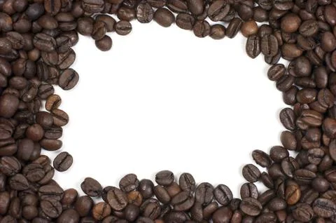 Coffee beans, background, framework Stock Photos