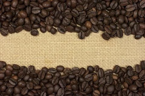 Coffee beans, background, framework Stock Photos