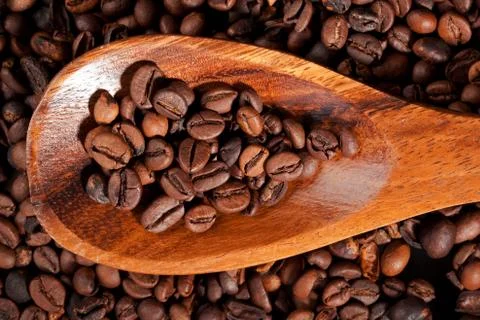 Coffee beans background. Stock Photos