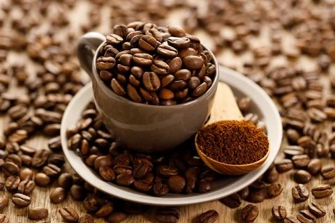 Coffee beans background Stock-Fotos