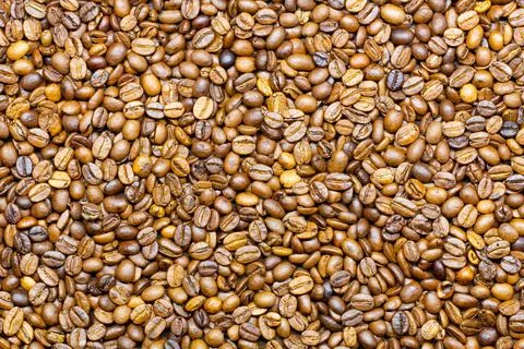 Coffee beans. Background of roasted fresh brown coffee beans. Perfect Stock Photos