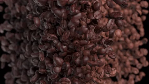 Coffee beans background. Robusta and Arabica collide together. 3D render. Stock Footage 181447617