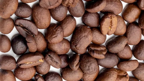 Coffee Beans Background slow rotate 4K Stock Footage 158040766