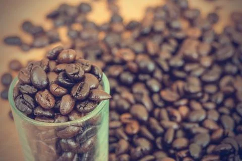 Coffee beans background - vintage effect style pictures Stock Photos