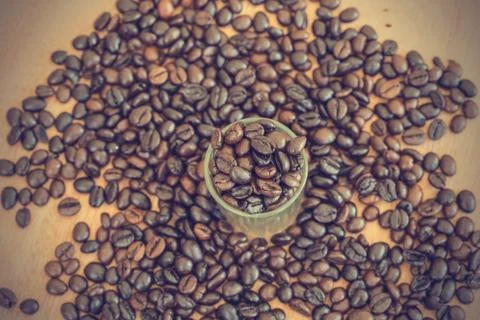 Coffee beans background - vintage effect style pictures Stock Photos
