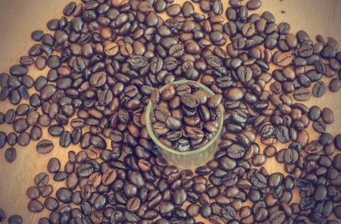 Coffee beans background - vintage effect style pictures Stock Photos