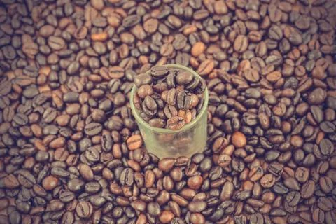 Coffee beans background - vintage effect style pictures Stock Photos