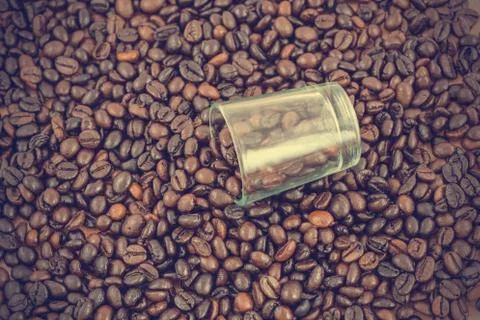 Coffee beans background - vintage effect style pictures Foto stock